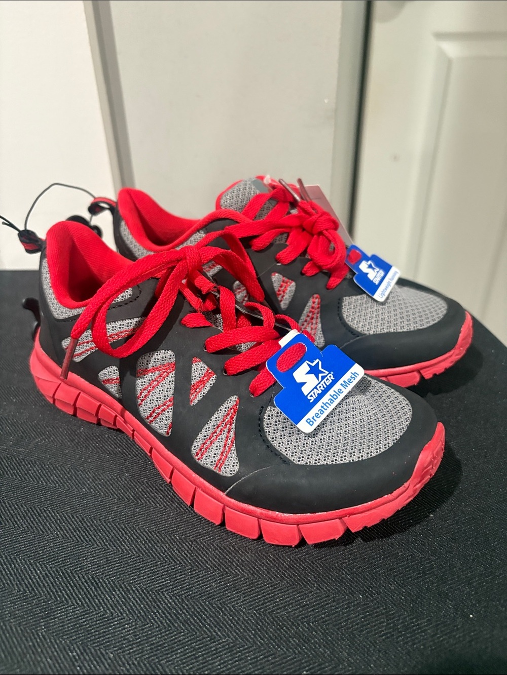 STARTER Gray and Red Kids Athletic Sneakers